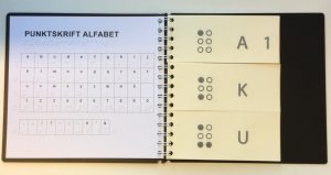Alfabethefte i punkt/sortskrift